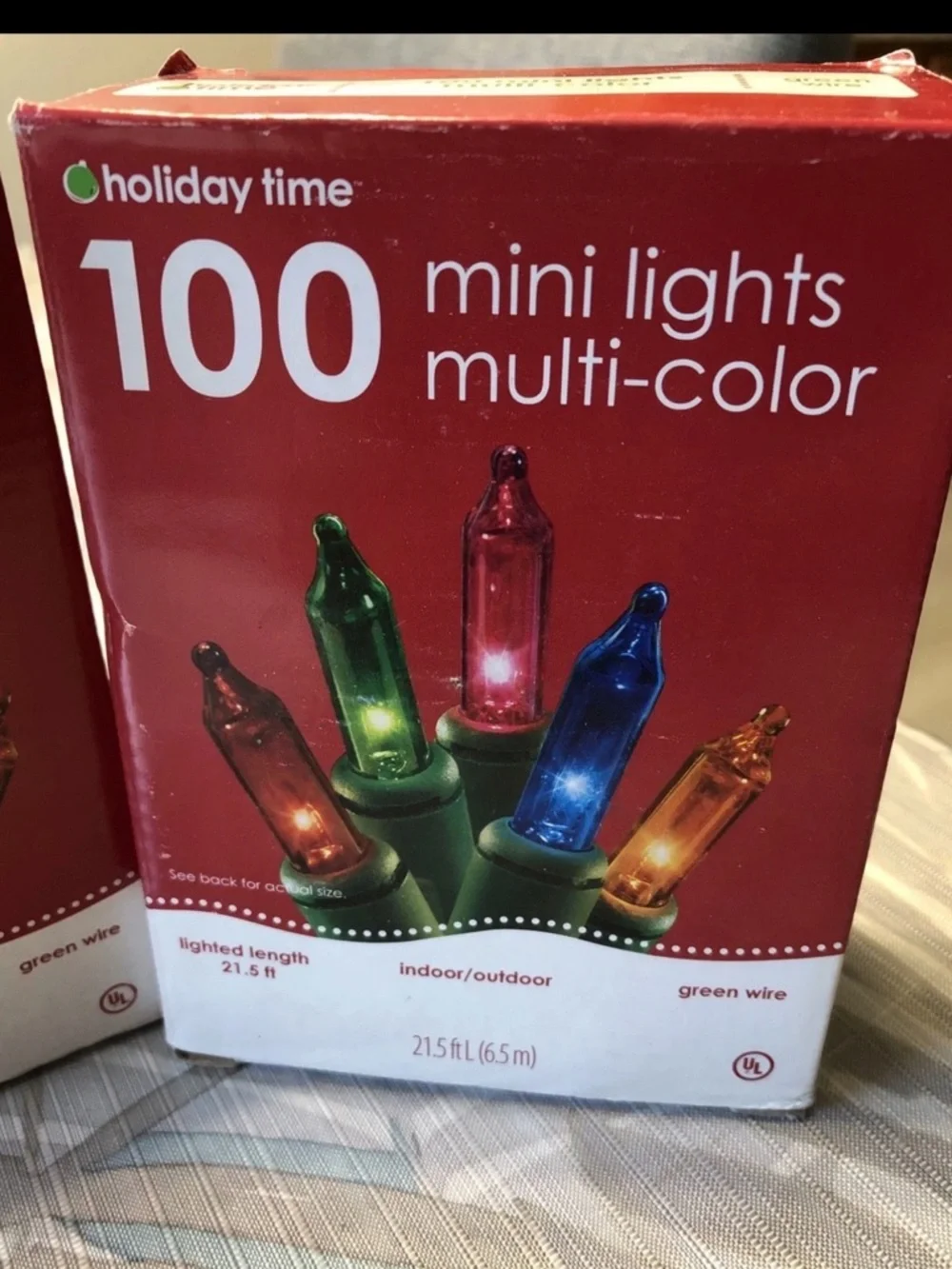 Lot Of 2 Holiday Time Mini Lights , Multi color String Light Set - NEW